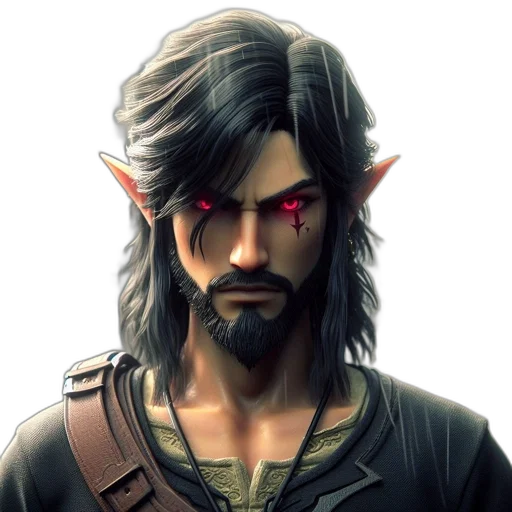 face, fantasy art, concept art, photorealistic, 3d render, elven-like, animated, figure transparent PNG cut-out