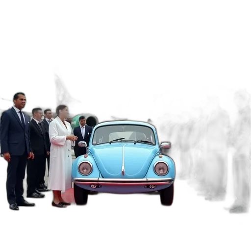 car, staff, dress, robot, concept art, 3d render, photorealistic, city street transparent PNG cut-out