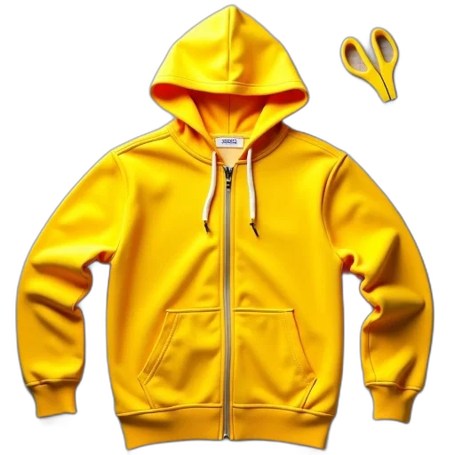 jacket, 3d render, concept art, photorealistic, golden, neon, colorful, yellow transparent PNG cut-out