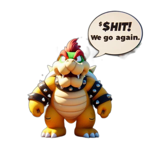 robot, concept art, 3d render, rendering, bowser, villain, mario, universe transparent PNG cut-out