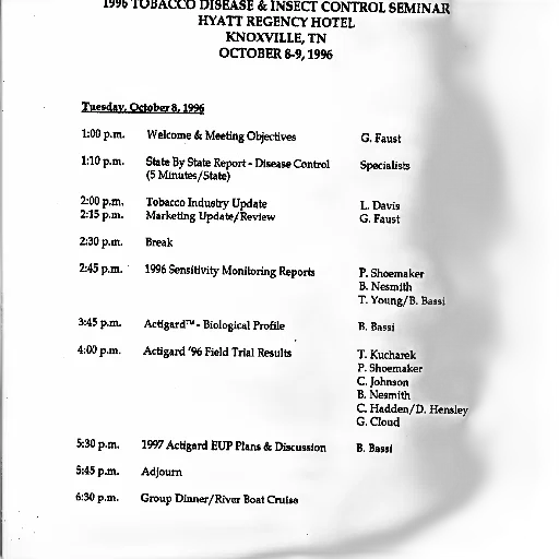 schedule, 1996, tobacco, disease, insect, control, seminar, hyatt transparent PNG cut-out