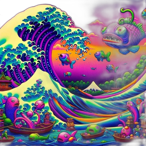 dragon, hair, creature, vaporwave, fantasy art, photorealistic, concept art, underwater transparent PNG cut-out