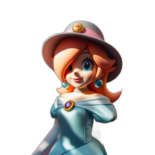 staff, hat, dress, 3d render, concept art, cartoon, fantasy art, animated transparent PNG cut-out
