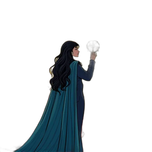 dress, staff, concept art, fantasy art, 3d render, cartoon, fire, snow transparent PNG cut-out
