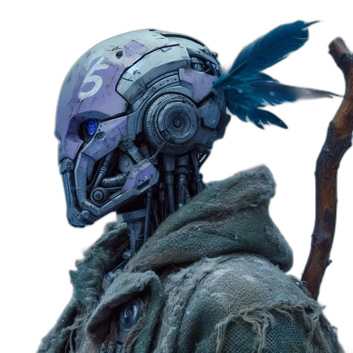 mask, robot, creature, face, concept art, cyberpunk, fantasy art, 3d render transparent PNG cut-out