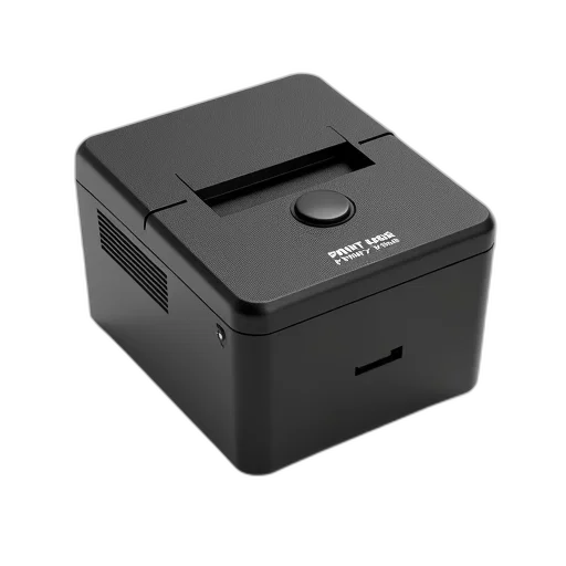 robot, 3d render, monochrome, black, trodat, 4240, printer, textured transparent PNG cut-out