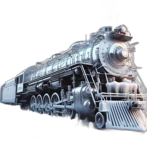 weapon, 3d render, photorealistic, concept art, steam, locomotive, travels, through transparent PNG cut-out