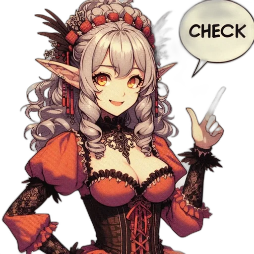 staff, dress, crown, weapon, anime, fantasy art, concept art, pixel art transparent PNG cut-out
