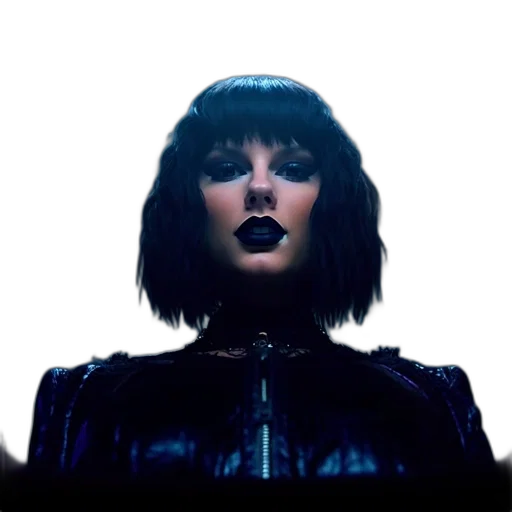 jacket, face, hair, crown, concept art, cyberpunk, neon lights, outer space transparent PNG cut-out