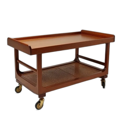furniture, teak, trolley, table transparent PNG cut-out