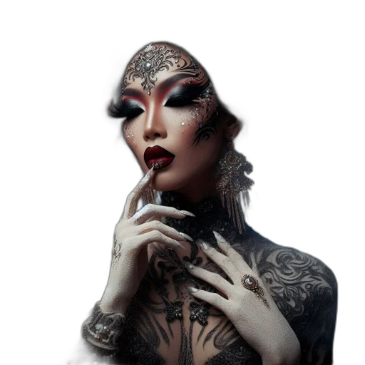 jewelry, creature, mask, crown, photorealistic, cyberpunk, fantasy art, concept art transparent PNG cut-out