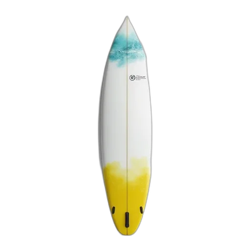 weapon, white, surfboard, blue, green, design, top, half transparent PNG cut-out