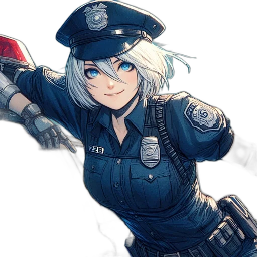 weapon, staff, robot, concept art, anime, comic book art, cyberpunk, blue transparent PNG cut-out