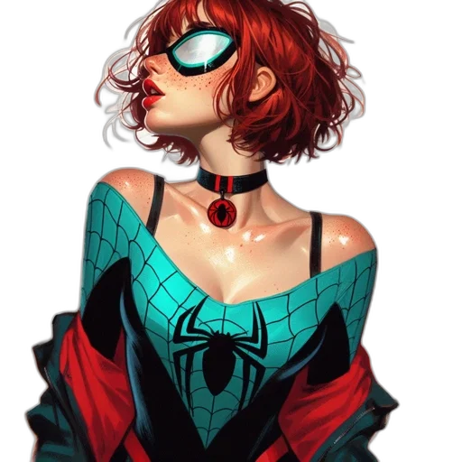 dress, mask, jewelry, jacket, comic book art, concept art, pixel art, fantasy art transparent PNG cut-out