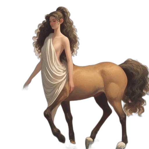 dress, animal, hair, concept art, fantasy art, photorealistic, 3d render, mythological transparent PNG cut-out