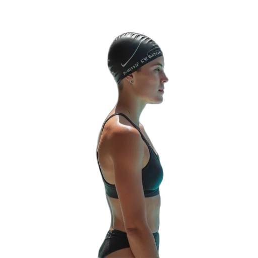 hat, staff, 3d render, photorealistic, cyberpunk, underwater, female, swimmer transparent PNG cut-out