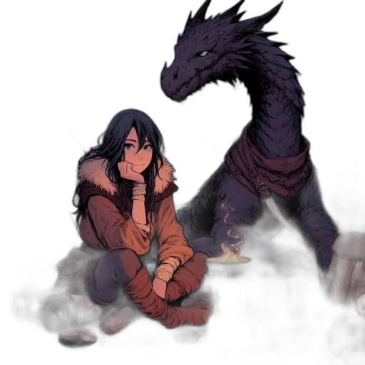 dragon, creature, animal, fantasy art, concept art, pixel art, comic book art, fire transparent PNG cut-out