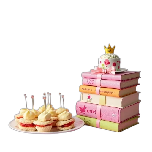 crown, food, furniture, 3d render, pastel, whimsical, birthday, party transparent PNG cut-out