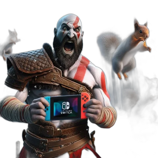 concept art, fantasy art, fire, bald, bearded, man, god, war transparent PNG cut-out