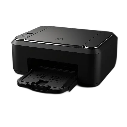3d render, usb, printer, black transparent PNG cut-out
