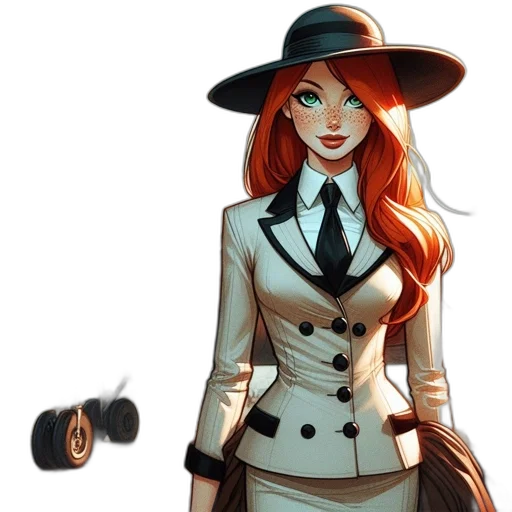 staff, hat, jacket, dress, concept art, comic book art, cartoon, fantasy art transparent PNG cut-out