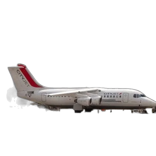 3d render, cityjet, airplane, parked, tarmac, front, hangar transparent PNG cut-out