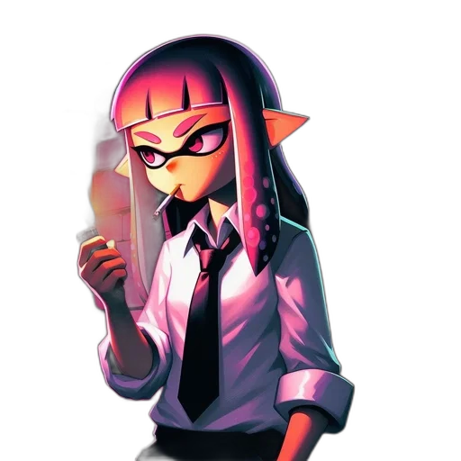 staff, weapon, jacket, concept art, pixel art, vaporwave, 3d render, neon lights transparent PNG cut-out