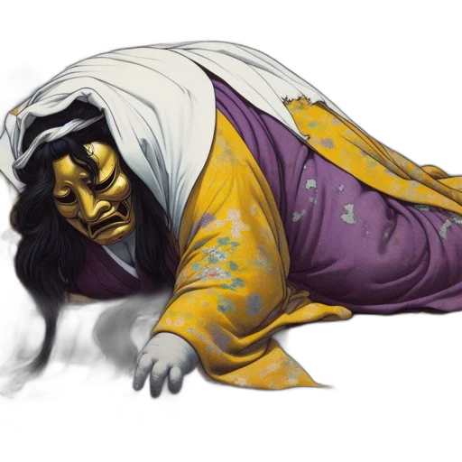 creature, mask, concept art, fantasy art, comic book art, watercolor, golden, old-world transparent PNG cut-out