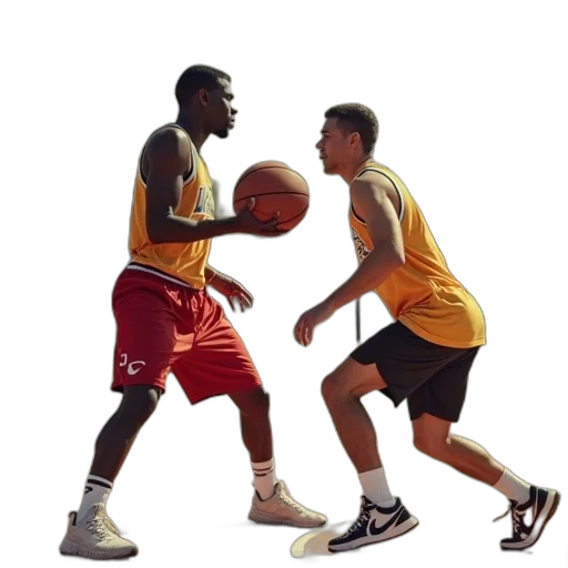 real, men, play, basketball transparent PNG cut-out