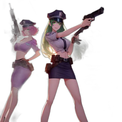 weapon, concept art, anime, 3d render, vaporwave, pastel, green, two transparent PNG cut-out