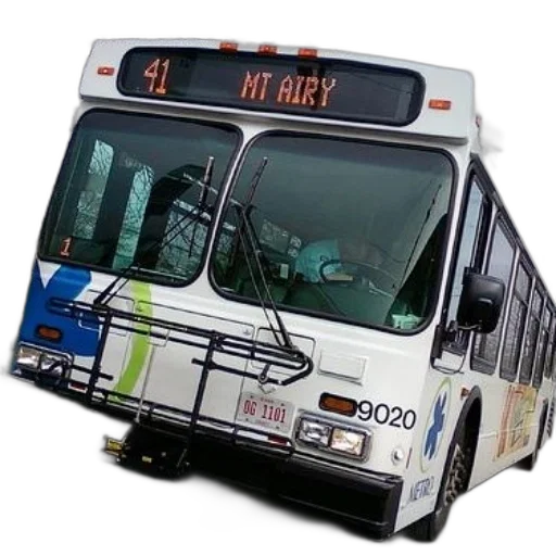 car, staff, photorealistic, white, bus, route, number, destination transparent PNG cut-out