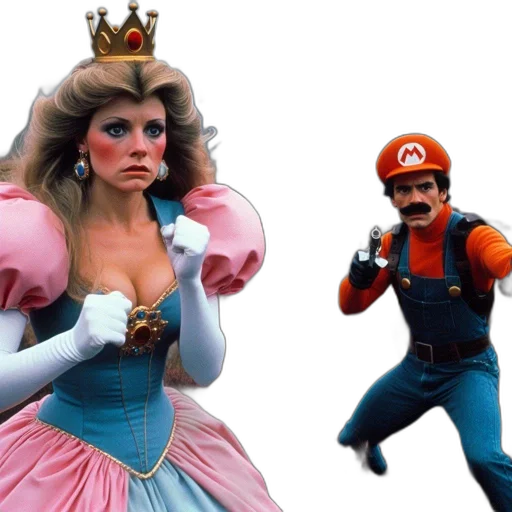 crown, concept art, princess, mario, stand, picturesque, setting, engaging transparent PNG cut-out