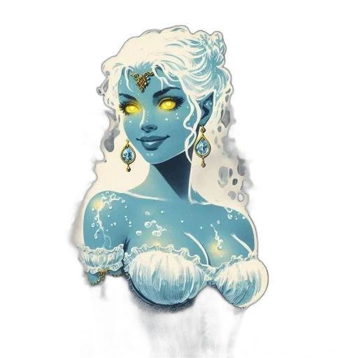 jewelry, concept art, fantasy art, pixel art, comic book art, blue, woman, skin transparent PNG cut-out