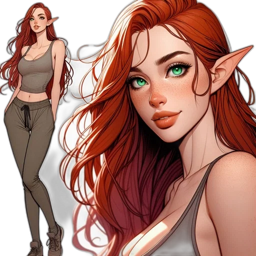 fantasy art, concept art, comic book art, cartoon, earth tones, red, green, golden transparent PNG cut-out