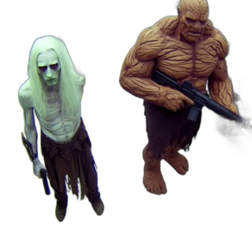 creature, mask, concept art, 3d render, fantasy art, comic book art, green, two transparent PNG cut-out