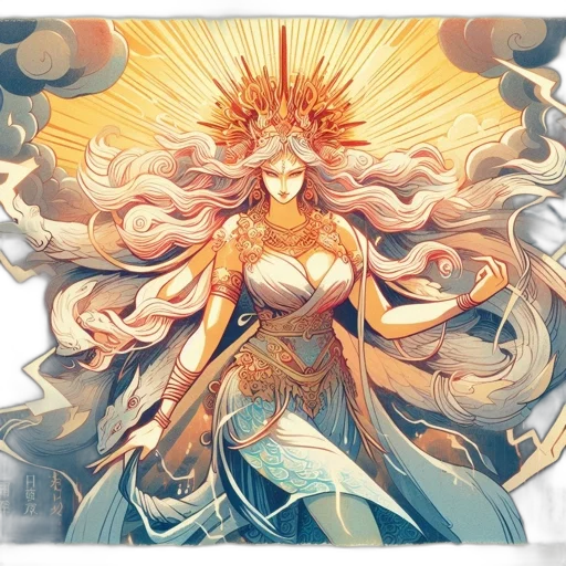 crown, dress, fantasy art, concept art, anime, watercolor, fire, golden transparent PNG cut-out