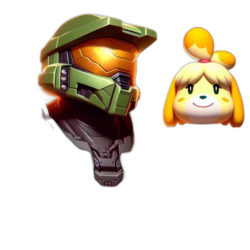 robot, weapon, mask, hat, concept art, pixel art, 3d render, two transparent PNG cut-out