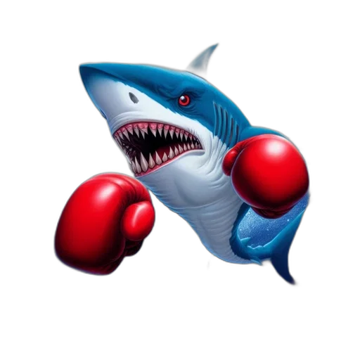 animal, concept art, pixel art, 3d render, photorealistic, illustration, shark, wearing transparent PNG cut-out