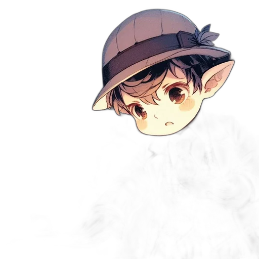 hat, mask, staff, creature, anime, watercolor, concept art, fantasy art transparent PNG cut-out