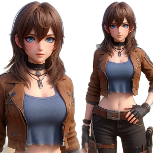 jacket, concept art, 3d render, fantasy art, anime, dark, earth tones, monochrome transparent PNG cut-out