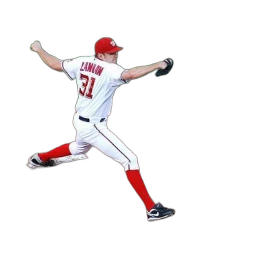 3d render, baseball, player, wearing, number, pitching, ball transparent PNG cut-out