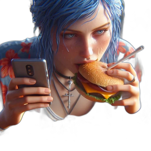 food, face, weapon, animal, concept art, cyberpunk, photorealistic, fantasy art transparent PNG cut-out