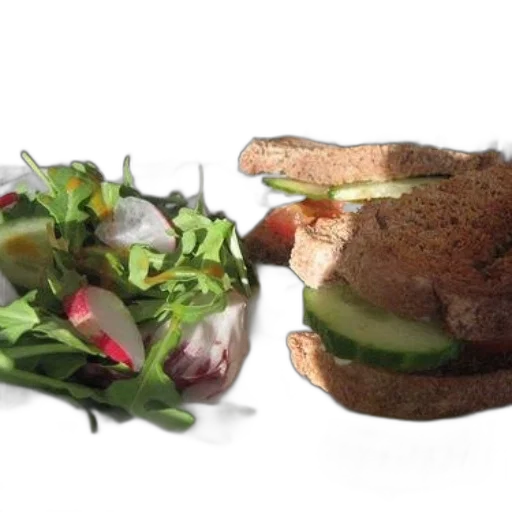 food, 3d render, photorealistic, plate, sandwich, salad, featuring, cucumber transparent PNG cut-out