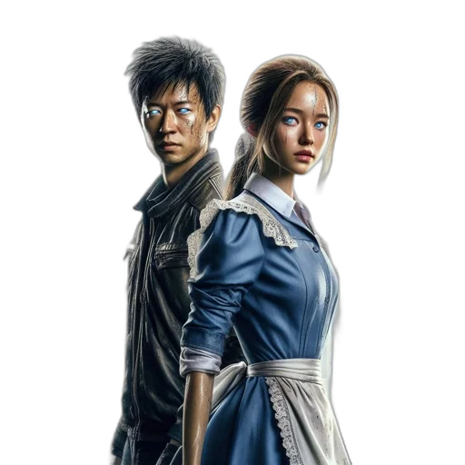 jacket, concept art, comic book art, photorealistic, fantasy art, blue, movie, poster transparent PNG cut-out