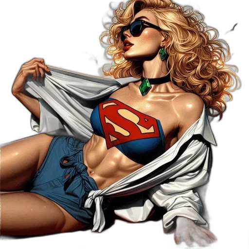 jewelry, comic book art, cartoon, photorealistic, concept art, woman, blonde, hair transparent PNG cut-out