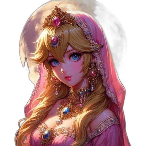 crown, dress, jewelry, face, fantasy art, concept art, anime, pixel art transparent PNG cut-out