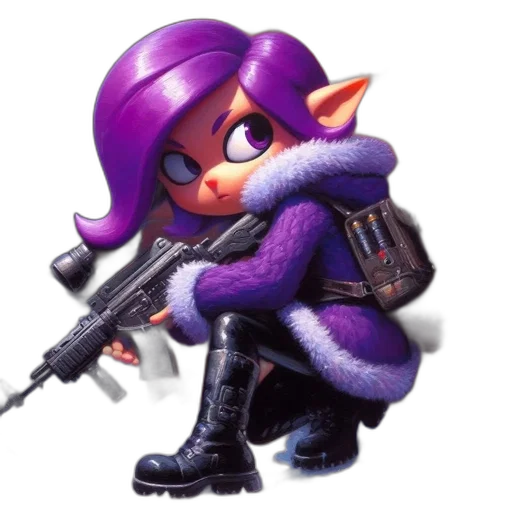 weapon, jacket, animal, staff, concept art, pixel art, 3d render, cyberpunk transparent PNG cut-out