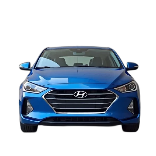 car, blue, hyundai, elantra, parked, front, concrete, wall transparent PNG cut-out