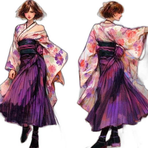 dress, concept art, photorealistic, vaporwave, cyberpunk, dark, colorful, monochrome transparent PNG cut-out