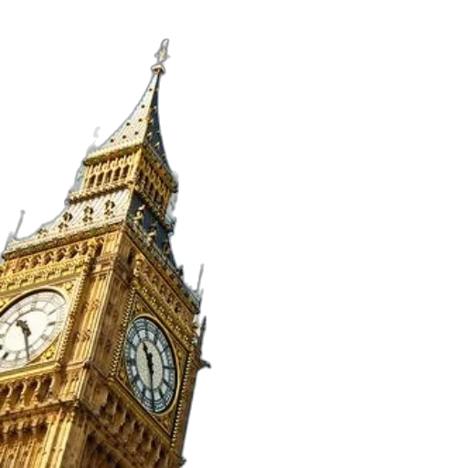 majestic, clock, tower, stands, tall, against, clear, blue transparent PNG cut-out
